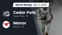 Recap: Cedar Park  vs. Manor  2020