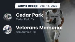 Recap: Cedar Park  vs. Veterans Memorial 2020
