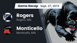 Recap: Rogers  vs. Monticello  2019