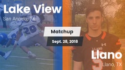 Matchup: Lake View High vs. Llano  2018