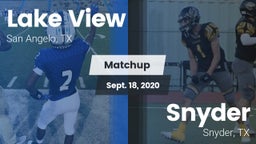 Matchup: Lake View High vs. Snyder  2020