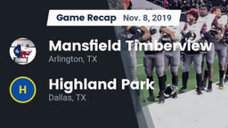 Recap: Mansfield Timberview  vs. Highland Park  2019