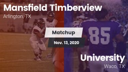 Matchup: Timberview vs. University  2020