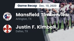Recap: Mansfield Timberview  vs. Justin F. Kimball  2020