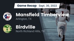 Recap: Mansfield Timberview  vs. Birdville  2022