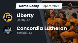 Recap: Liberty  vs. Concordia Lutheran  2022