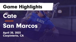 Cate  vs San Marcos  Game Highlights - April 20, 2023