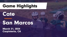 Cate  vs San Marcos  Game Highlights - March 21, 2024