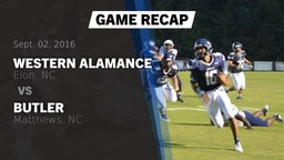 Recap: Western Alamance  vs. Butler  2016