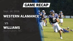 Recap: Western Alamance  vs. Williams  2016