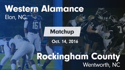 Matchup: Western Alamance vs. Rockingham County  2016