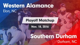 Matchup: Western Alamance vs. Southern Durham  2016