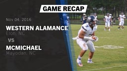 Recap: Western Alamance  vs. McMichael  2016