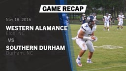 Recap: Western Alamance  vs. Southern Durham  2016