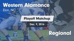 Matchup: Western Alamance vs. Regional 2016