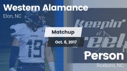 Matchup: Western Alamance vs. Person  2017
