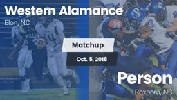 Matchup: Western Alamance vs. Person  2018