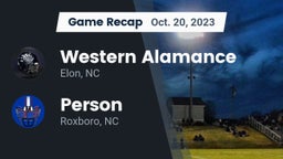 Recap: Western Alamance  vs. Person  2023