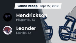 Recap: Hendrickson  vs. Leander  2019