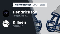 Recap: Hendrickson  vs. Killeen  2020