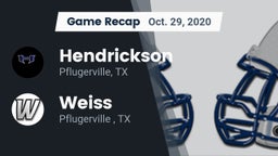Recap: Hendrickson  vs. Weiss  2020