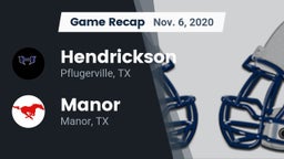 Recap: Hendrickson  vs. Manor  2020