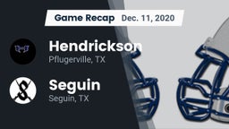 Recap: Hendrickson  vs. Seguin  2020