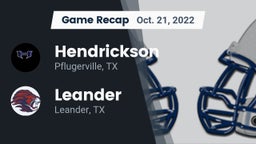 Recap: Hendrickson  vs. Leander  2022
