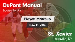 Matchup: DuPont Manual vs. St. Xavier  2016
