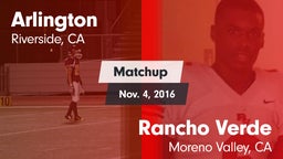 Matchup: Arlington vs. Rancho Verde  2016