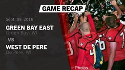 Recap: Green Bay East  vs. West De Pere  2016