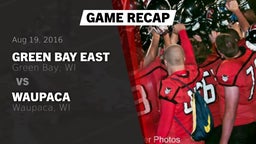 Recap: Green Bay East  vs. Waupaca  2016