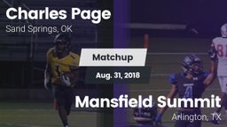Matchup: Charles Page  vs. Mansfield Summit  2018