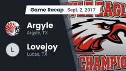 Recap: Argyle  vs. Lovejoy  2017
