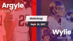 Matchup: Argyle  vs. Wylie  2017