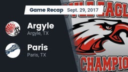Recap: Argyle  vs. Paris  2017