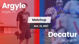 Matchup: Argyle  vs. Decatur  2017