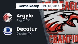 Recap: Argyle  vs. Decatur  2017