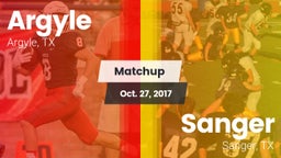 Matchup: Argyle  vs. Sanger  2017