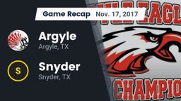 Recap: Argyle  vs. Snyder  2017