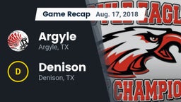Recap: Argyle  vs. Denison  2018