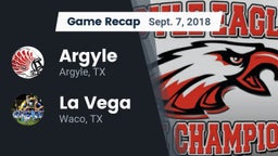 Recap: Argyle  vs. La Vega  2018
