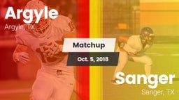 Matchup: Argyle  vs. Sanger  2018