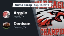 Recap: Argyle  vs. Denison  2019