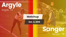 Matchup: Argyle  vs. Sanger  2019