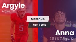 Matchup: Argyle  vs. Anna  2019
