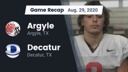 Recap: Argyle  vs. Decatur  2020