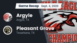 Recap: Argyle  vs. Pleasant Grove  2020