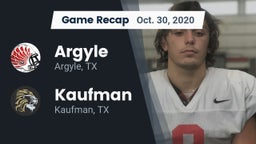 Recap: Argyle  vs. Kaufman  2020