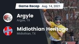 Recap: Argyle  vs. Midlothian Heritage  2021